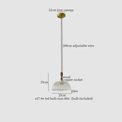 DecorBites™ Clear Glass LED Hanging Lamp French Style Pendant Light for Home Decor