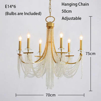 DecorBites™ Crystal Chandelier: Luxury Hanging Lamp for Romantic Indoor Decor
