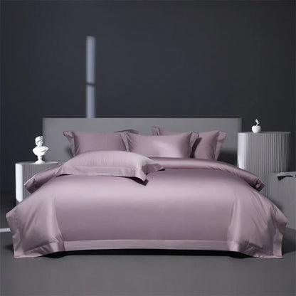 DecorBites™ Burgundy Red Egyptian Cotton Bedding Set - Soft Silky Solid Color Luxe Duvet Cover, Sheet, Pillowcases