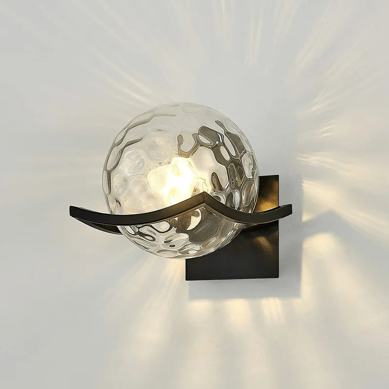 DecorBites™ Gold Glass Ball Wall Lamp for Modern Indoor Lighting Décor