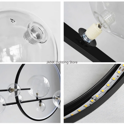 DecorBites™ Glass Strip Bubble Chandelier: Unique Magic Bean Pendant Light for Modern Decor