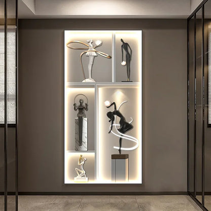 لوحة جدارية مضيئة من DecorBites™ - لوحة فنية فاخرة للتحكم عن بُعد لغرفة المعيشة والممر العصري