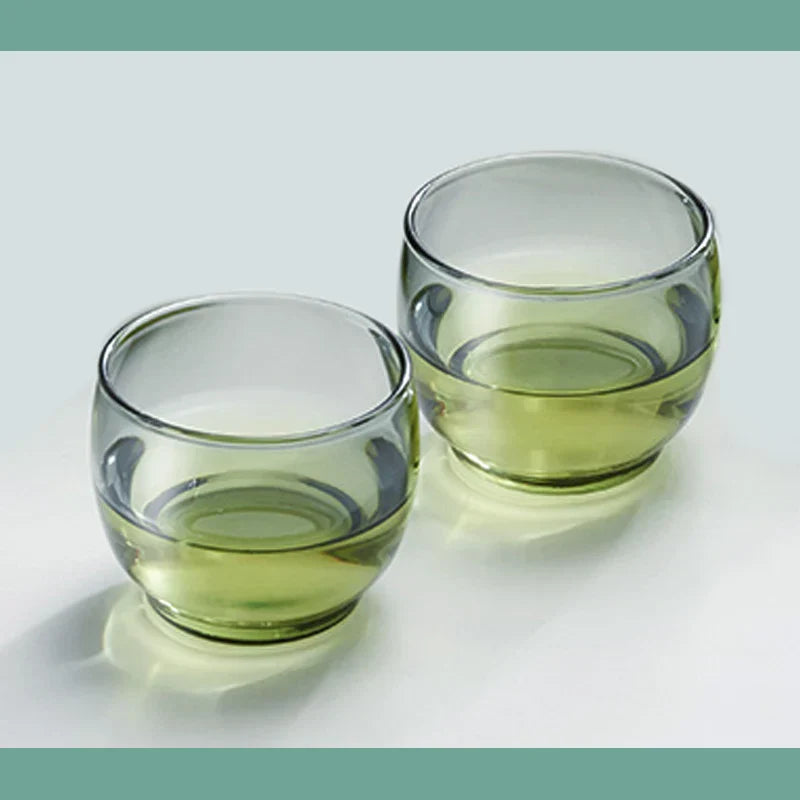 DecorBites™ Glass Tea Cup Set for Chinese Kung Fu Tea, Heat Resistant & Thicken Glass