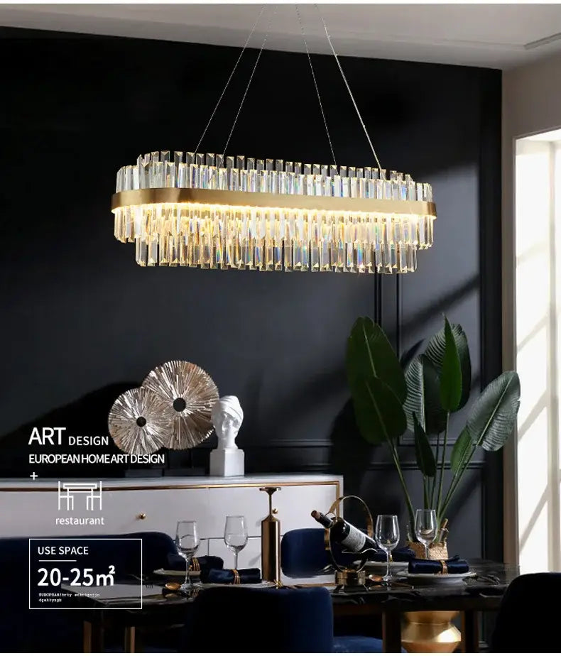 DecorBites™ Luxury LED Crystal Chandelier for Home Decor