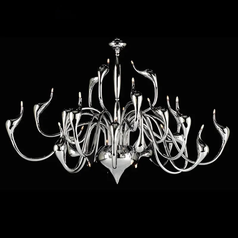 DecorBites™ Iron Swan Pendant Lamp | Nordic LED Chandelier for Home Decor