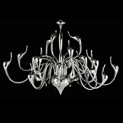 DecorBites™ Iron Swan Pendant Lamp | Nordic LED Chandelier for Home Decor