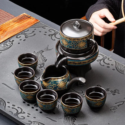 DecorBites™ Ceramic Kung Fu Tea Set with Custom Logo - Luxury Teaware Gift