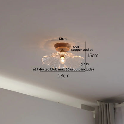 DecorBites™ Clear Glass LED Ceiling Light, Modern Nordic Bedroom Decor Ceiling Lamp