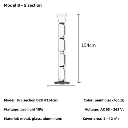 Lámpara de Pie LED con Pantalla de Vidrio Decorbites™ - Diseño Moderno Nórdico Minimalista para la Decoración del Hogar