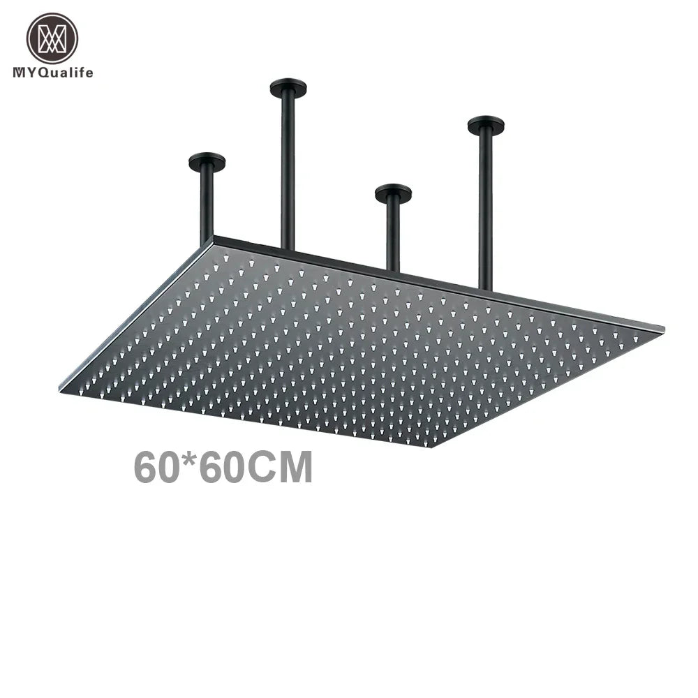 رأس دش DecorBites™‎ بإضاءة LED مقاس 16×32 بوصة - تصميم مربع فاخر متغير الألوان