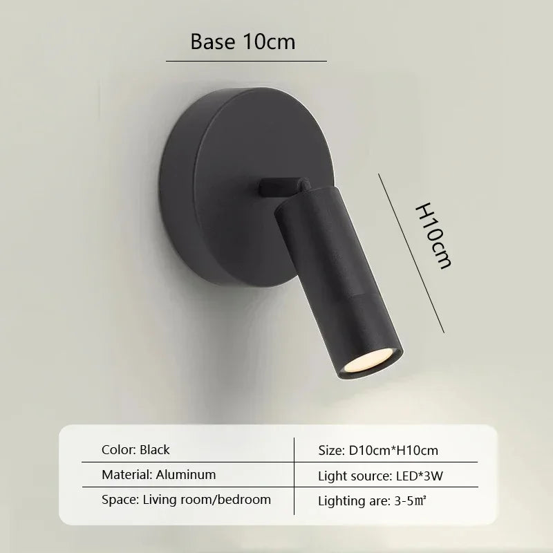 Lámpara de pared LED de aluminio dorado Decorbites™ giratoria para dormitorio, sala de estar y oficina