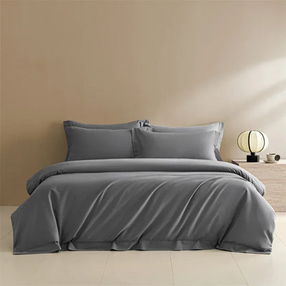 Decobites Solid Color 100% Cotton Bedding Set for Queen/King Size Beds