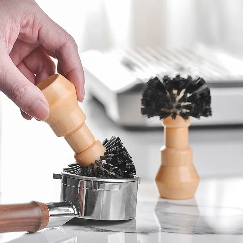 Decorbites™ Espressotrichter- und Stempel-Reinigungsbürste mit Holzgriff