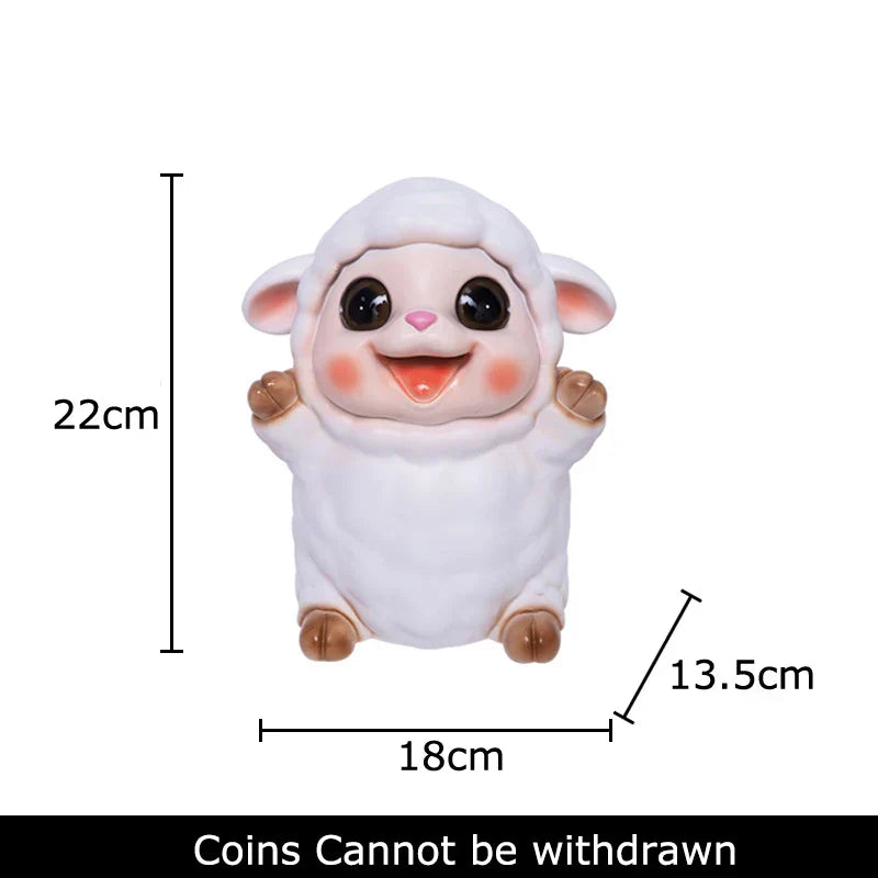 DecorBites™ Little Lamb Child Savings Jar Piggy Bank Aesthetic Desk Ornament Sculpture