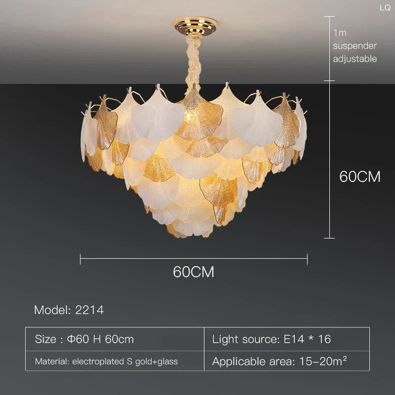 DecorBites™ Crystal Chandelier Shell Lamp: Luxury Nordic Design for Living Room, Bedroom, Hall