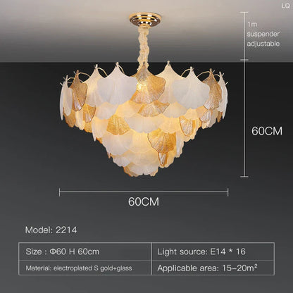 DecorBites™ Crystal Chandelier Shell Lamp: Luxury Nordic Design for Living Room, Bedroom, Hall