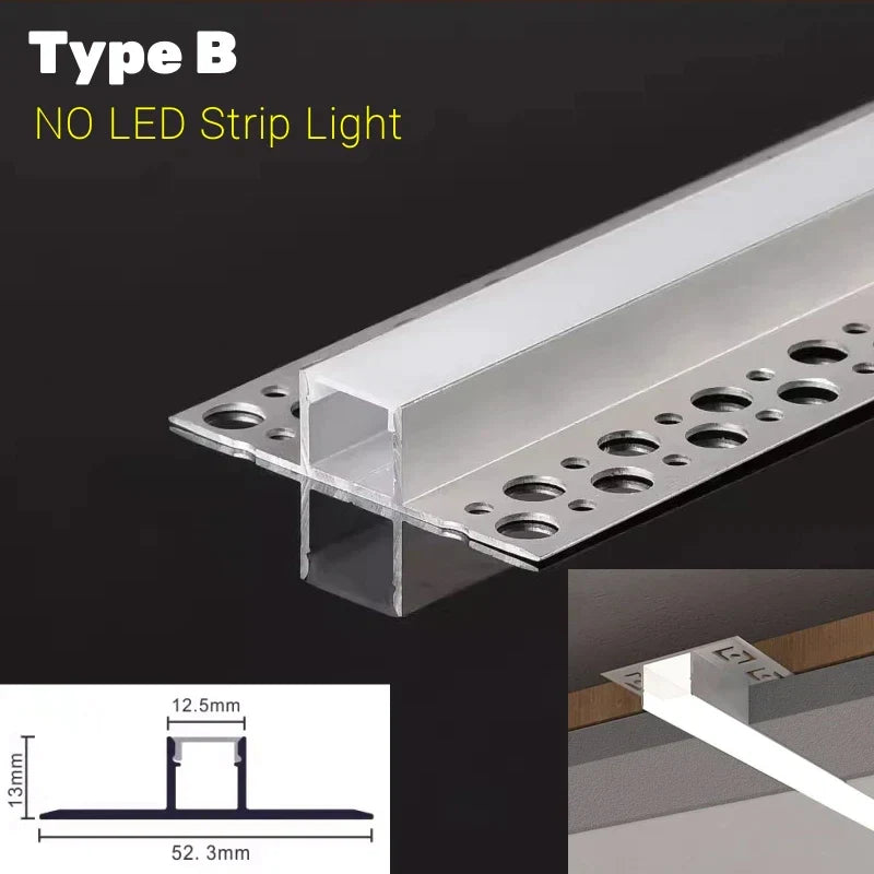 قناة خط الخصر المُدمجة ذات الملف الألومنيوم LED من DecorBites™ لزوايا الإضاءة الخلفية