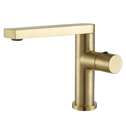 DecorBites™ Brushed Gold Basin Faucet: Single Handle Brass Bathroom Mixer Tap