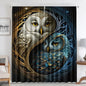 Night Owl Yin Yang Tai Chi Style Curtains by Decobites for Kitchens, Balconies, Cafes, Bedroom