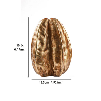 DecorBites™ Golden Star Fruit Vase: Ceramic Lemon Flowerpot & Simulated Fruit Ornaments