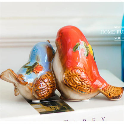 DecorBites™ Love Birds Porcelain Couple Ornament Home Decor Craft Model
