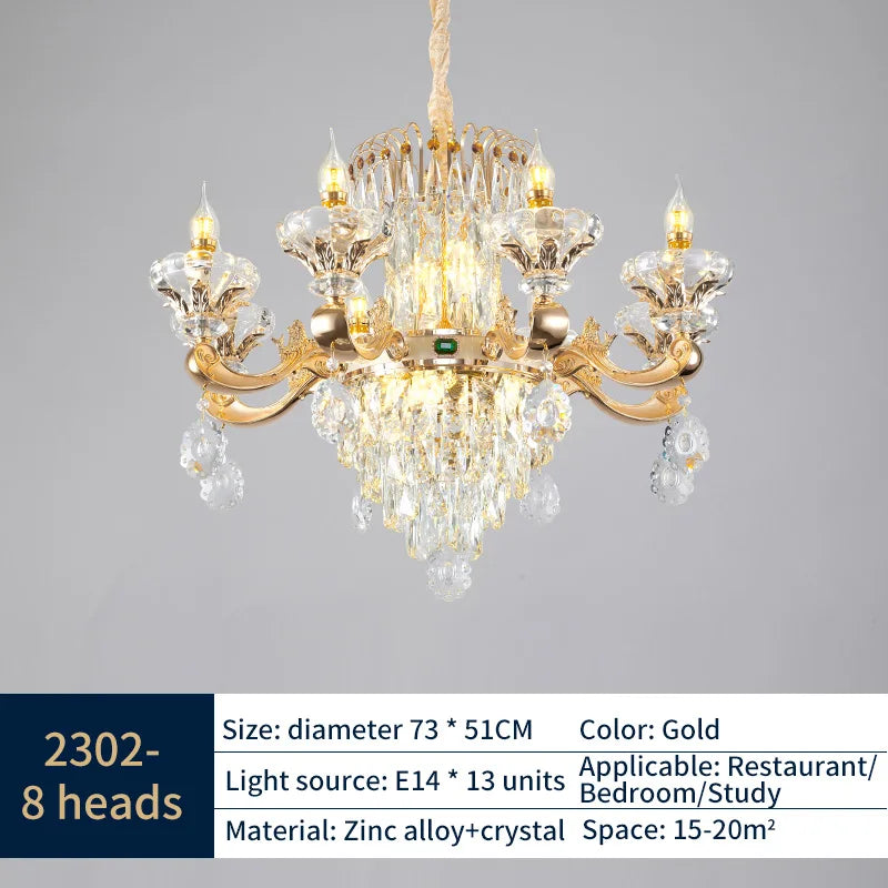 DecorBites™ Crystal Chandelier: Elegant Lighting for Living Room, Dining Room, Bedroom, and Hotel