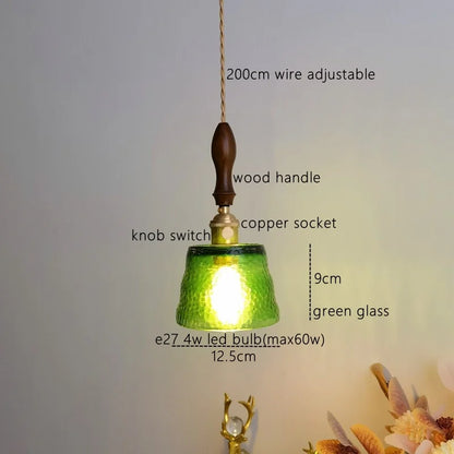 DecorBites™ Amber Pendant Light: Nordic Copper Hanging Lamp for Modern Home Decor