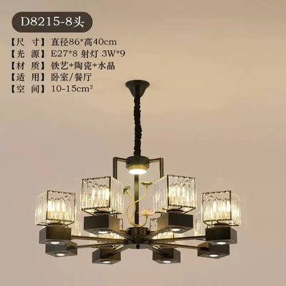 DecorBites™ Crystal Dining Room Chandelier with Spotlights for Hotel Club Ballroom