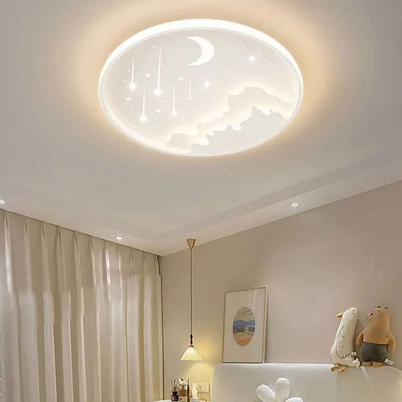 DecorBites™ Children's Room Starry Chandelier Ring Lamp in Blue White Gold