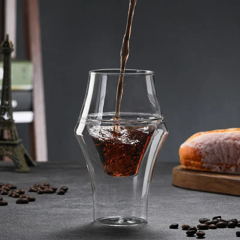 DecorBites™ Latte Double Bottom Cup - Heat Resistant Glass Coffee Tea Tableware