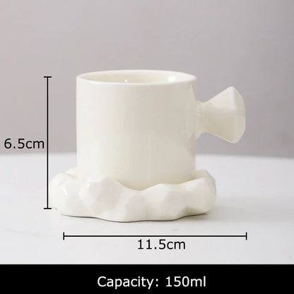 DecorBites™ Diamond Porcelain Coffee Mug Set