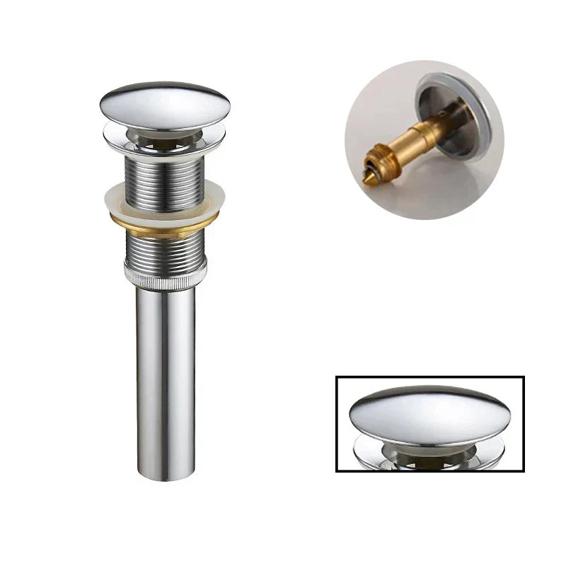 Drenaje de baño emergente redondo grande Decorbites™ Gold para lavabo de cobre