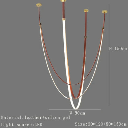 DecorBites™ Designer Leather Chandelier Belt Pendant Light for Modern Spaces