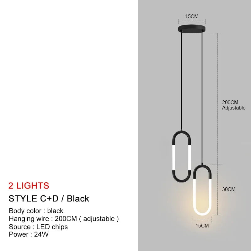 Nordic Gold Linear LED Pendant Light
