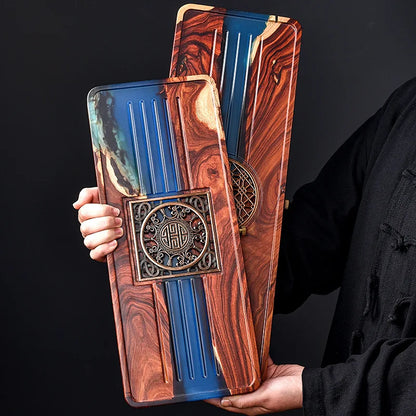 Bandeja de té de resina y madera hecha a mano DecorBites™ | Juego de té de burbujas para el hogar