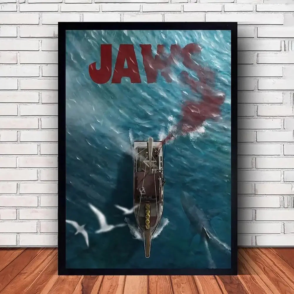 DecorBites™ Classic JAWS Movie Poster Canvas Wall Art