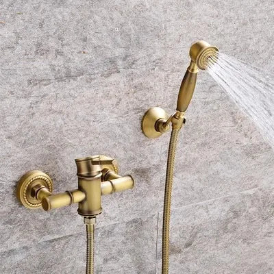 DecorBites™ Brass Bathtub Shower Set Wall Mounted - Hot and Cold Mixer Taps