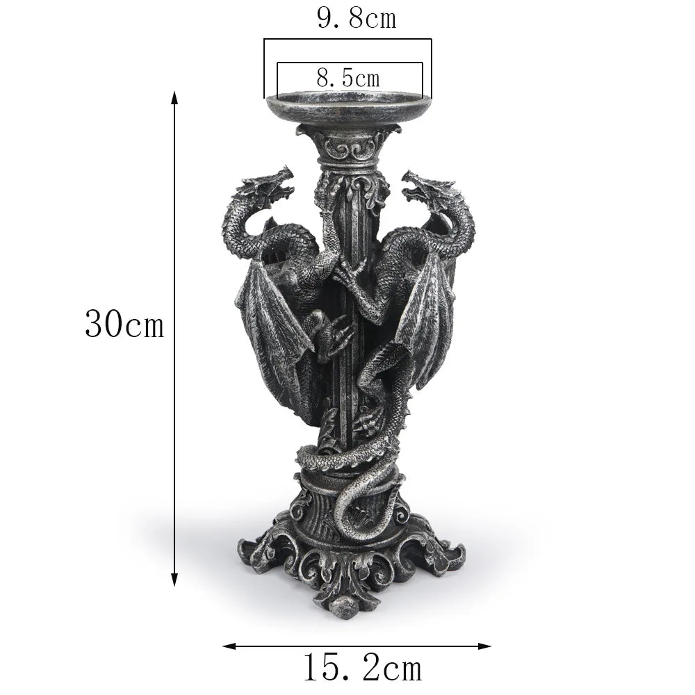 Decorbites™ Drachen-Leuchter-Skulpturen: Vintage-Tischdekoration für Zuhause & Büro.