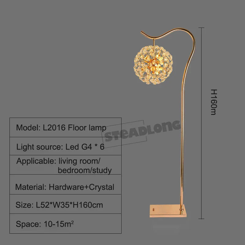 DecorBites™ LED Sunflower Crystal Floor Lamp for Home Decor in Living Room or Bedroom