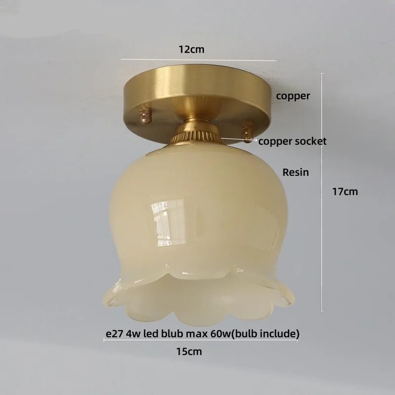 DecorBites™ Glass Flower LED Ceiling Lights - Modern Nordic Canopy Lamparas Techo