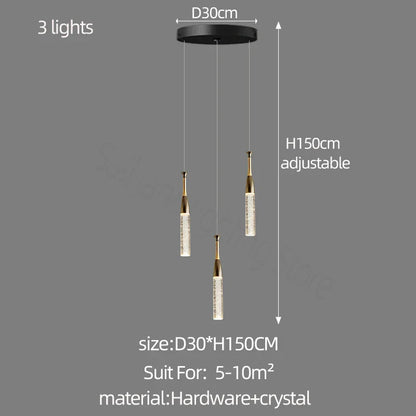 DecorBites™ Crystal Chandelier: Modern Luxury Spiral Staircase Living Room & Bedroom Lighting
