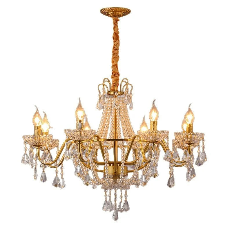 DecorBites™ Crystal LED Chandelier Pendant Lights for Villa Stairs and Hotel Decor
