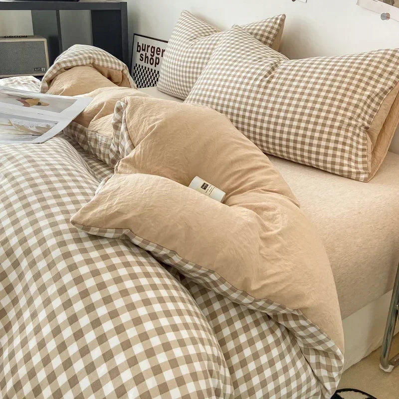 Check Cotton Duvet Set