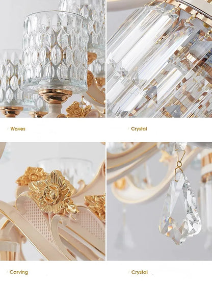 DecorBites™ Elegant Crystal Chandelier LED Lights for Luxury Home Decor