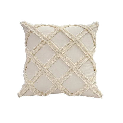 DecorBites™ Boho White Lace Floral Sofa Cushion Cover Wedding Decor Throw Pillows