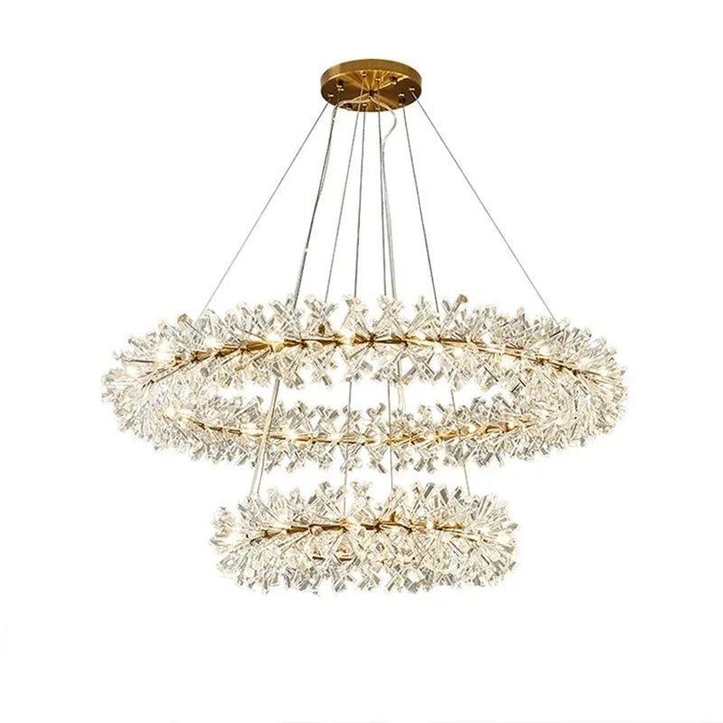 DecorBites™ Crystal Flower Chandelier: Luxury LED Ceiling Light for Home Decor, Living Room, Bedroom