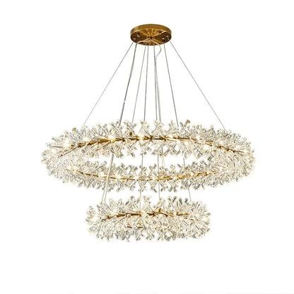DecorBites™ Crystal Flower Chandelier: Luxury LED Ceiling Light for Home Decor, Living Room, Bedroom