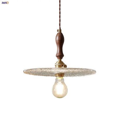 DecorBites™ Cullet Glass LED Pendant Lamp with Walnut Copper Design for Living and Dining Room