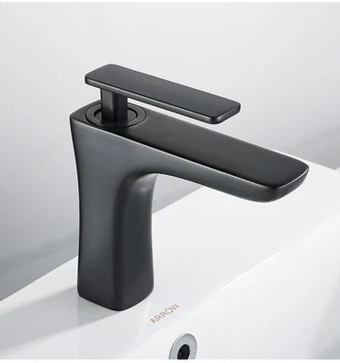 DecorBites™ Basin Faucet: Black/White Brass Mixer Tap, Bathroom Sink Water Crane, Hot & Cold.