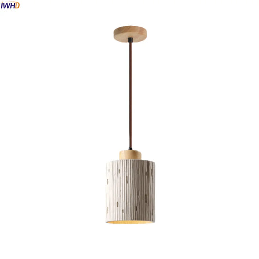 DecorBites™ Cement LED Pendant Lights: Japanese Vintage Style for Bedroom, Living, Dining Room